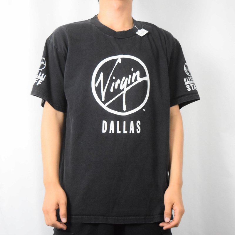 90〜2000's Virgin Records ロゴプリント Tシャツ BLACK L