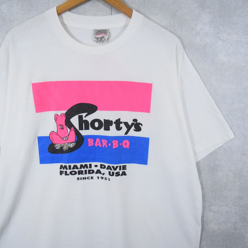 90年代 90s バー アメリカ料理 白 ホワイト 半袖| ビンテージ