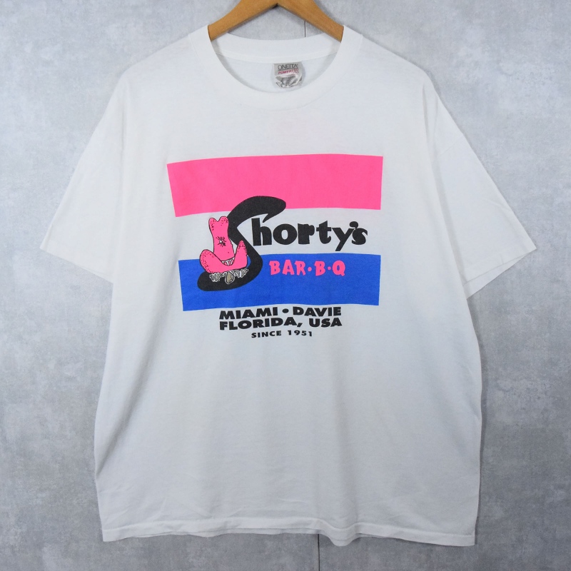 驚きの価格が実現！ 白 アメリカ料理 バー 90s 90年代 ホワイト ビンテージ 半袖| トップス