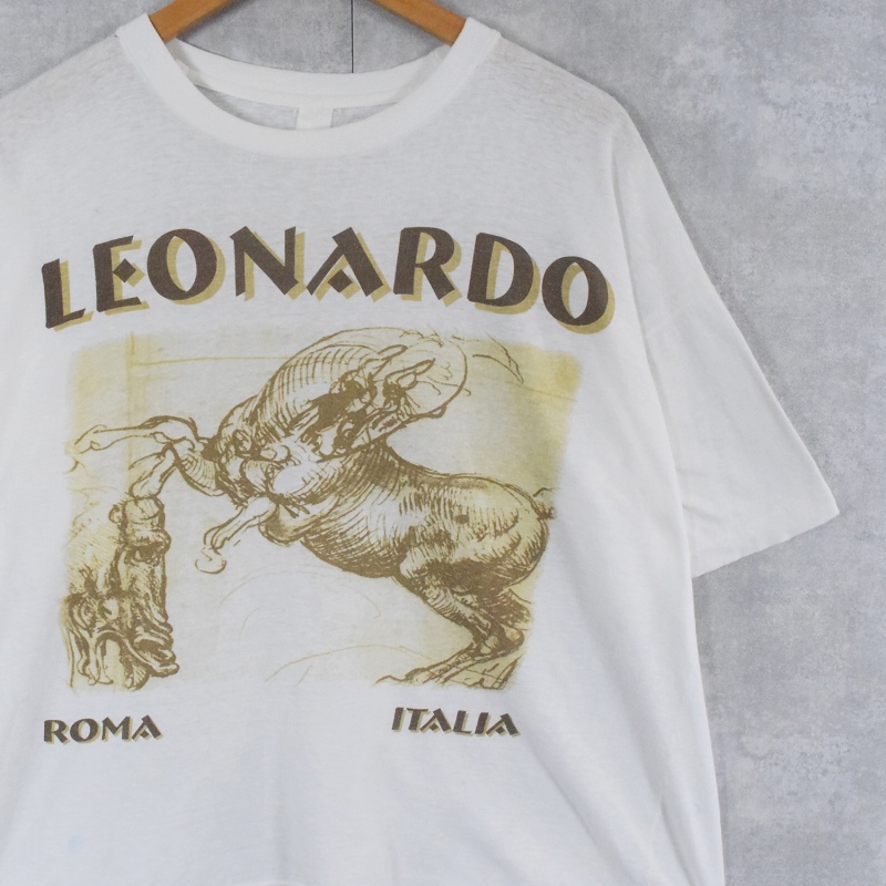 80〜90's LEONARD DE VINCI アートプリントTシャツ