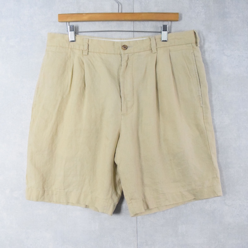 ブルックスブラザーズ ベージュ ツータック ショートパンツ