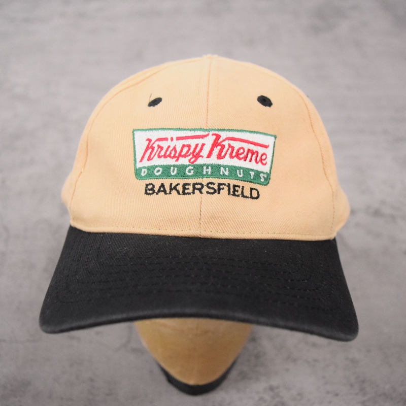 Krispy Kreme Doughnuts ドーナツショップ ロゴ刺繍 コットンキャップ
