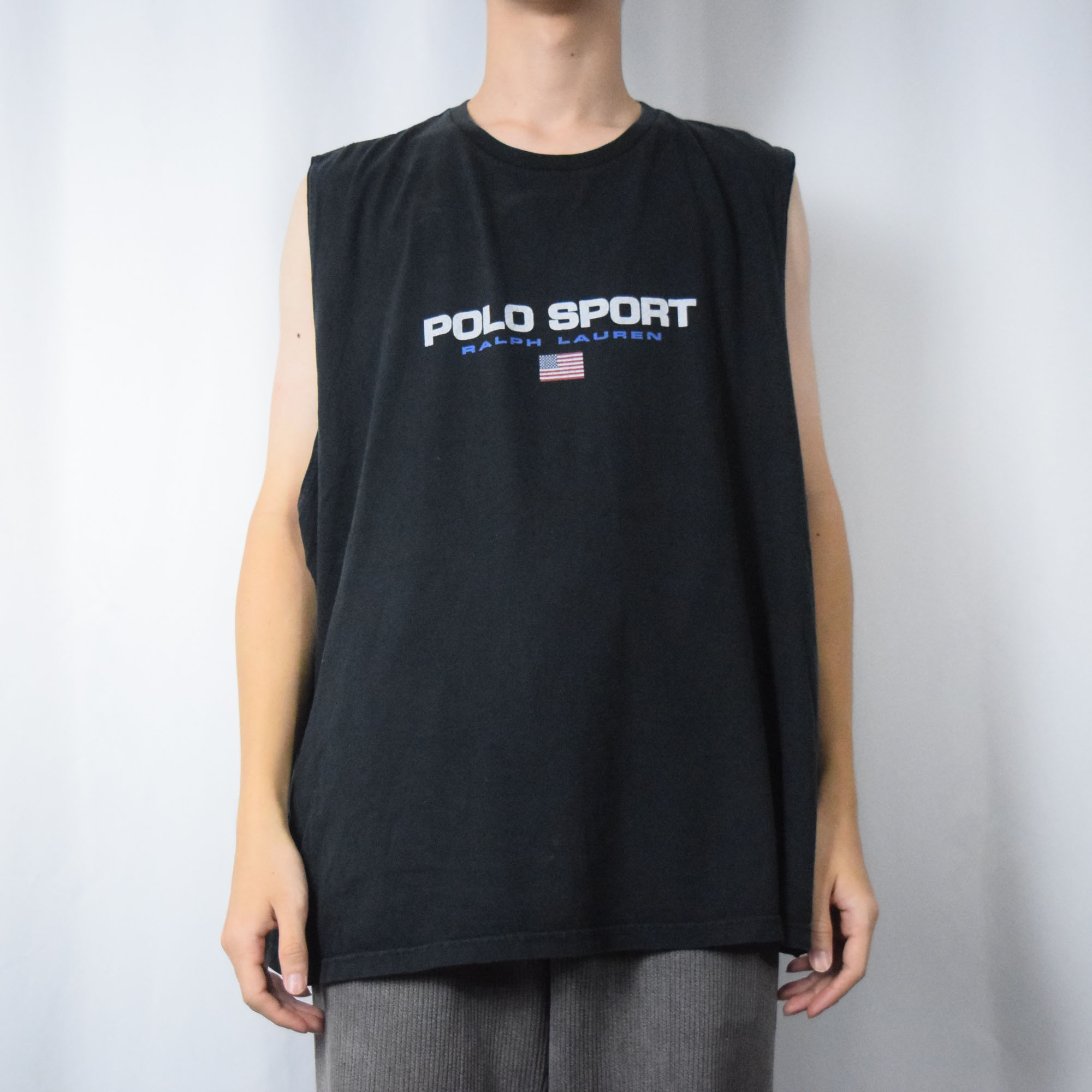 90's POLO SPORT Ralph Lauren ロゴプリントタンクトップ XL