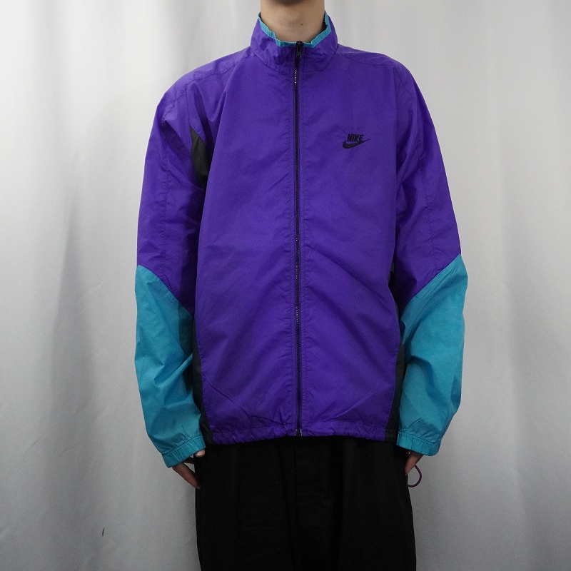 90's NIKE 銀タグ 切り替えデザイン ナイロンジャケット XL
