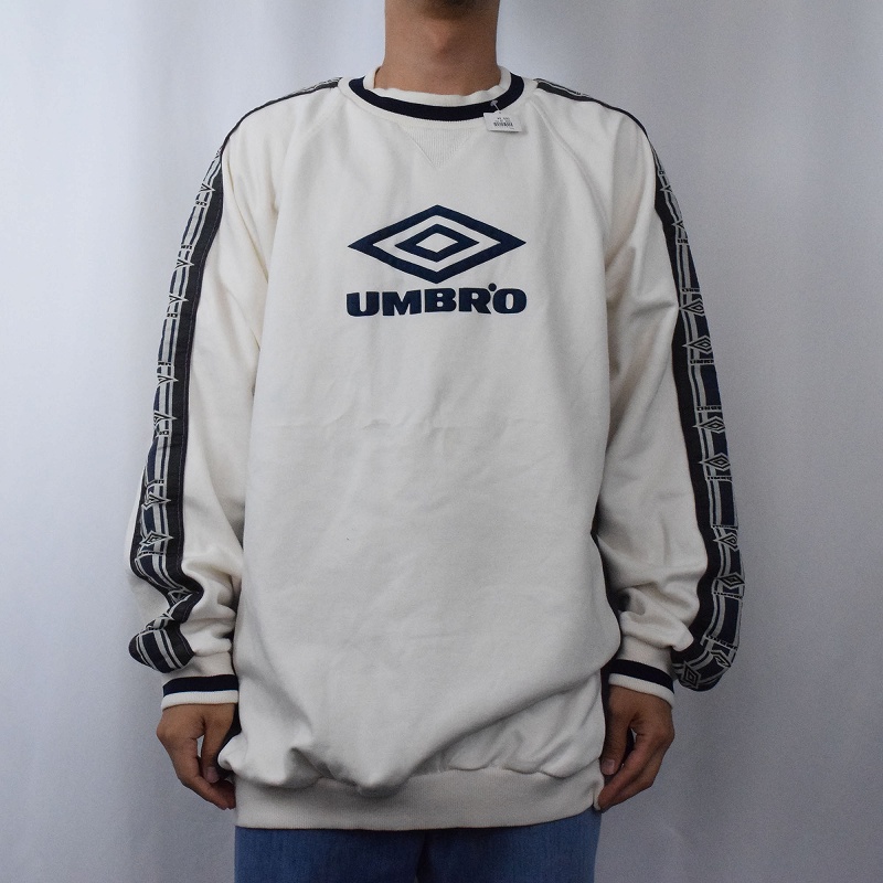 90's UMBRO ロゴ刺繍 サイドラインスウェット XL