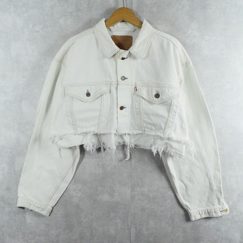 【SALE】 Levi's 75525 カットオフ ホワイトデニムジャケット L