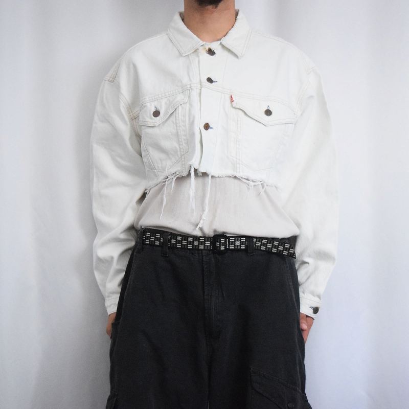 【SALE】 Levi's 75525 カットオフ ホワイトデニムジャケット L