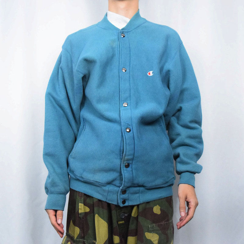 90's Champion REVERSE WEAVE USA製 目付き スウェットスナップカーディガン L