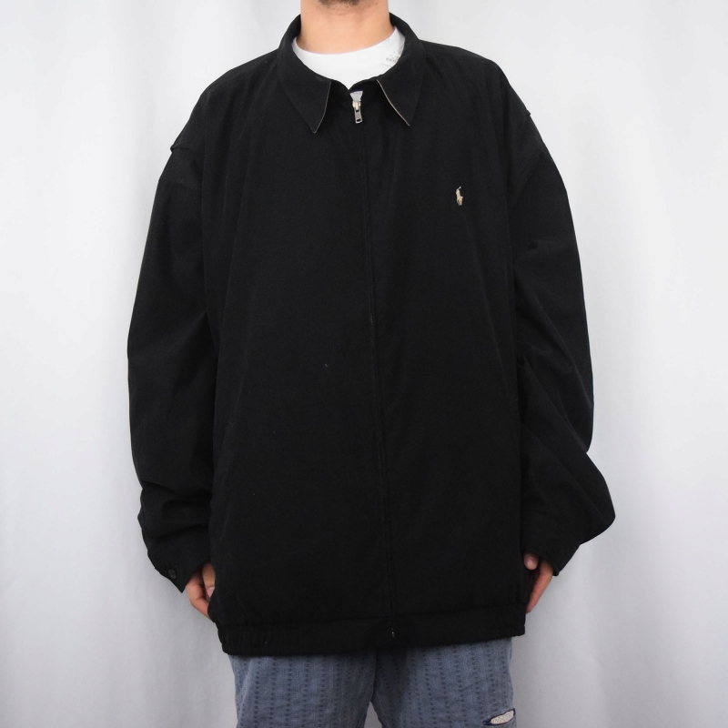 POLO Ralph Lauren ロゴ刺繍 ポリエステルスイングトップ BLACK 4XLT