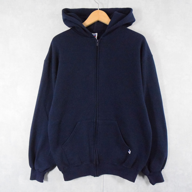 90's RUSSEL ATHELETIC USA製 スウェットジップパーカー NAVY L