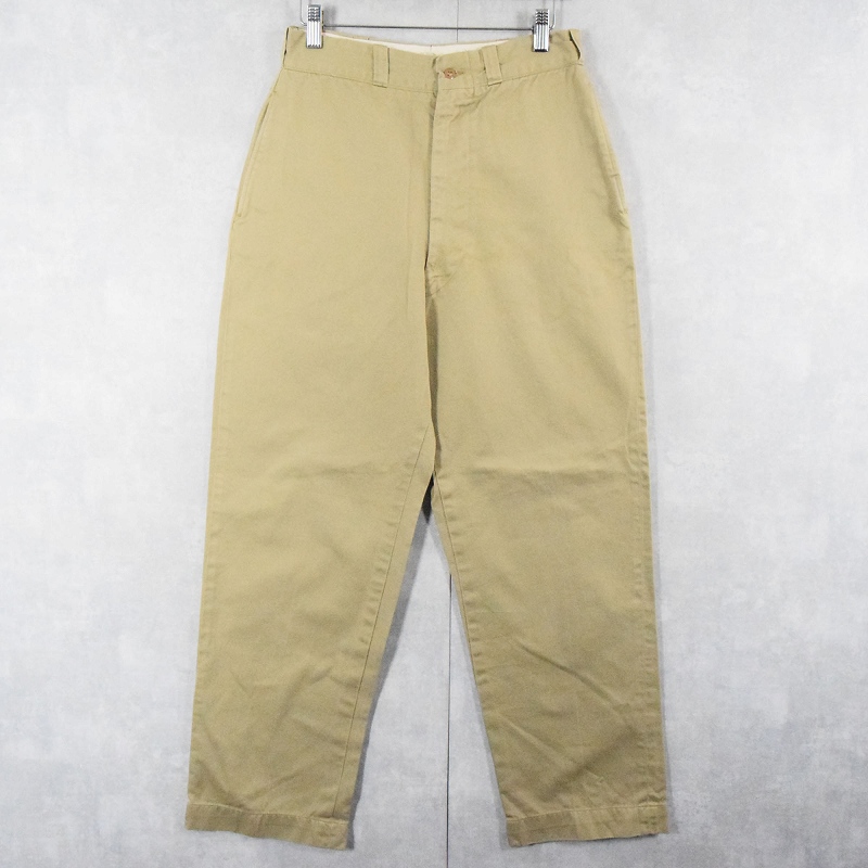 1960s US ARMY Cotton Khaki Trousers / 60年代 米軍 ジップ