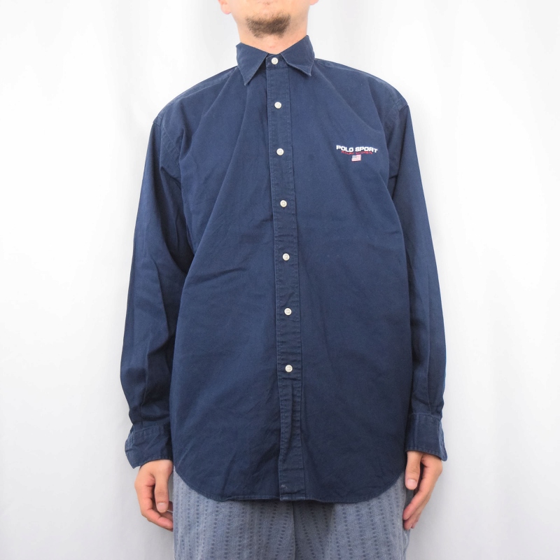 90年代 90s ラルフローレン ポロスポーツ ネイビー 紺 長袖 |ヴインテージ古着屋Feeet 通販 名古屋 大須 メンズ