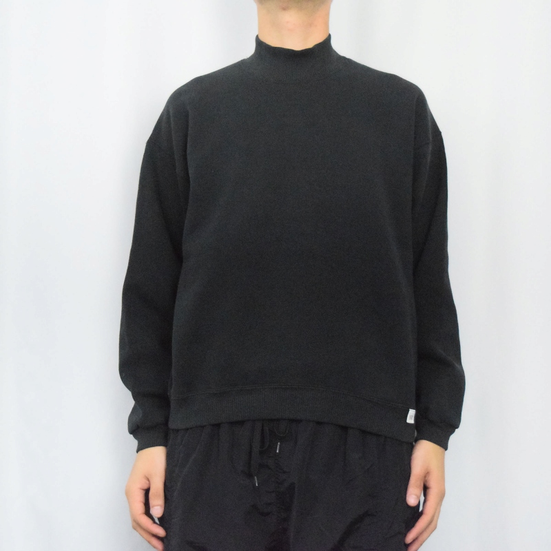 90's RUSSELL ATHLETIC USA製 モックネック 無地スウェット BLACK L