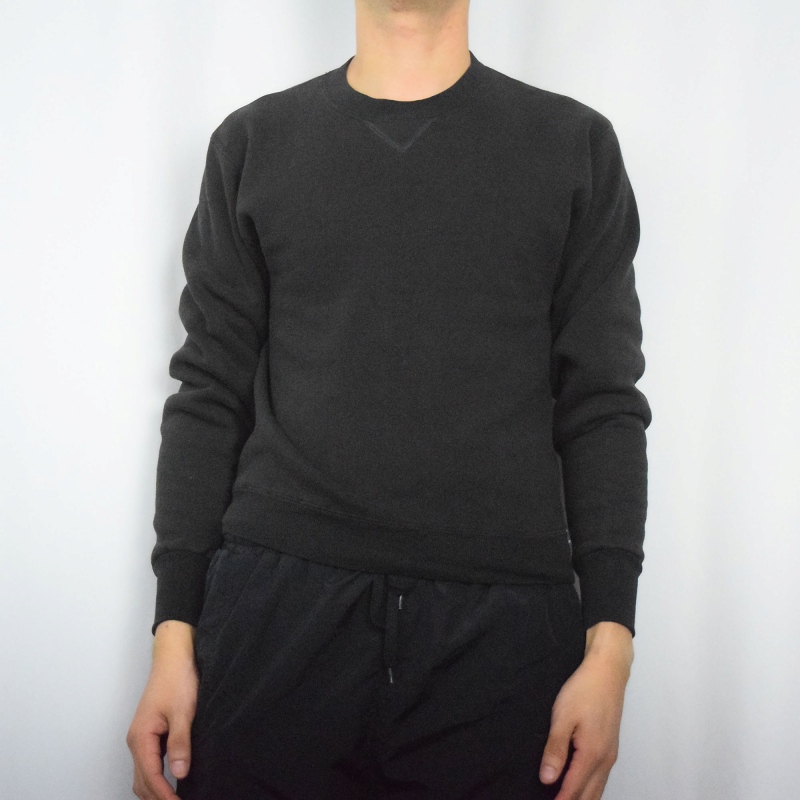 80's RUSSELL ATHLETIC USA製 前V 無地スウェット BLACK XS