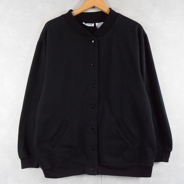 BLAIR 無地 ウェットスナップカーディガン BLACK L