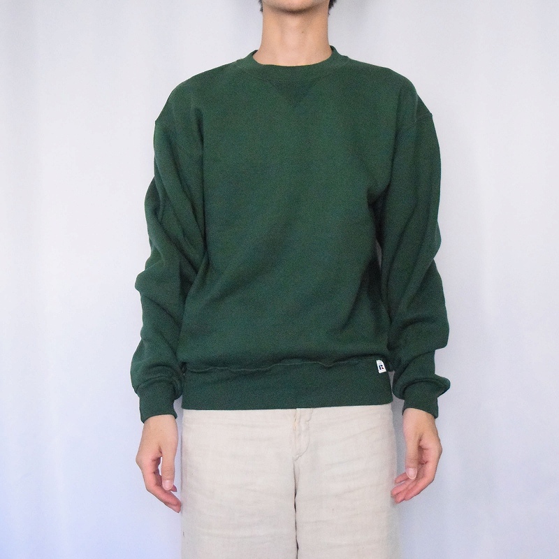 90's RUSSELL ATHLETIC USA製 前V 無地スウェット M