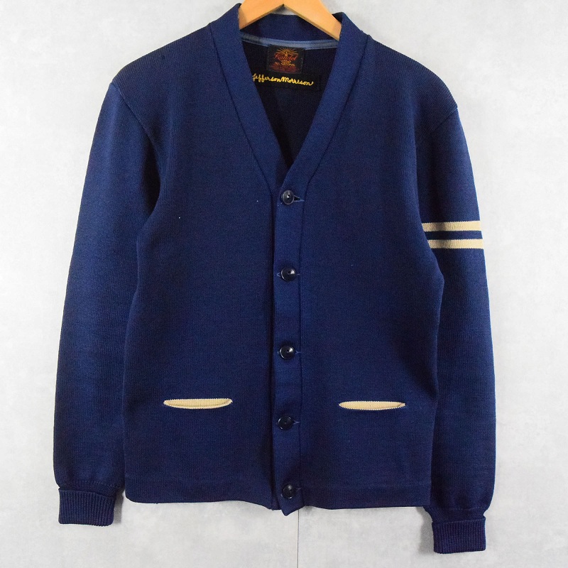 新作ウエア vintageネイビー J.CREW ウール トップス - XL カーディガン トップス