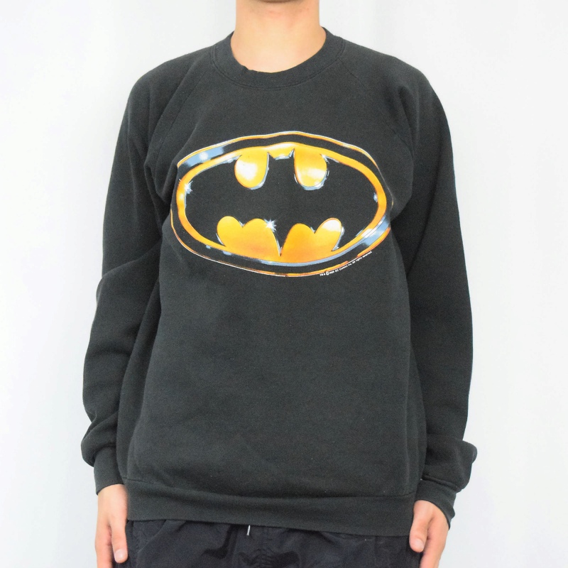 【2024A/W新作★送料無料】 DC 80's COMICS XL ロゴプリントラグランスウェット USA製 BATMAN トップス