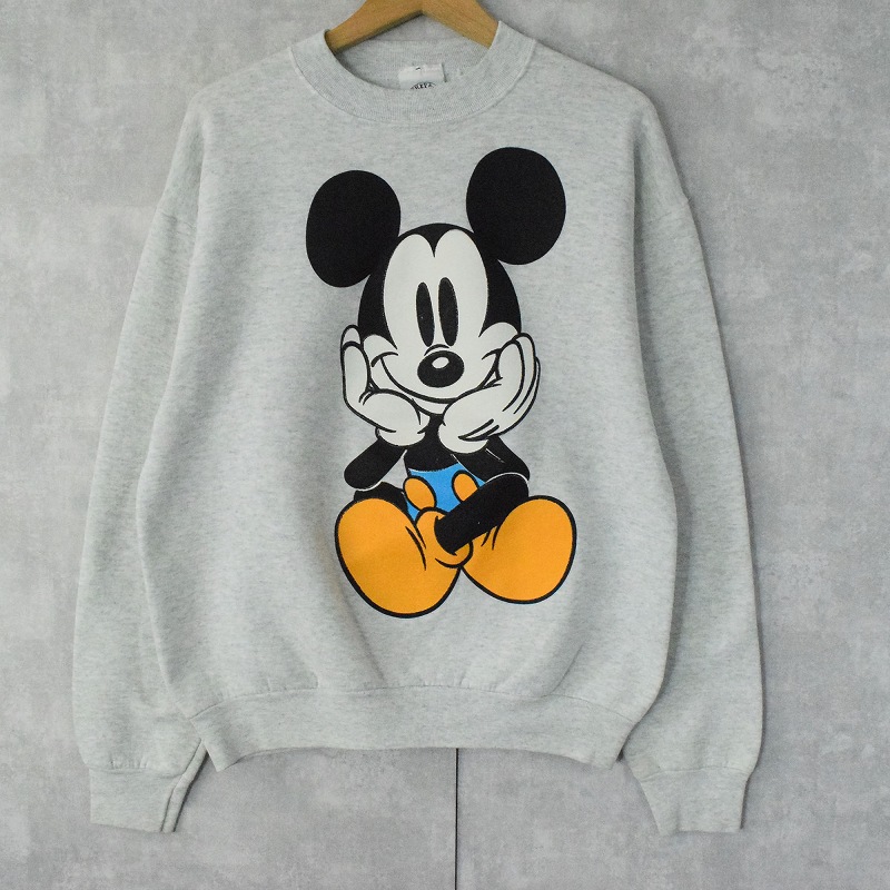 90's MICKEY&CO. 青パンミッキー キャラクタープリントスウェット