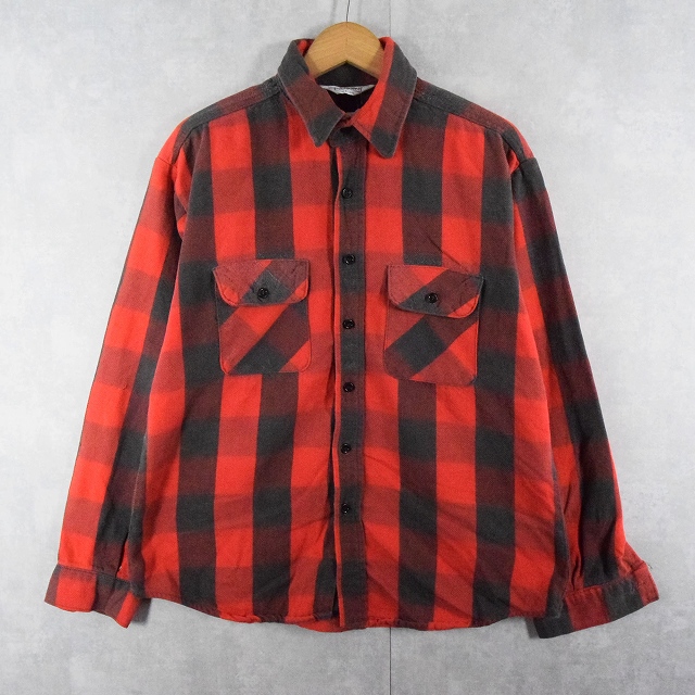 70〜80's FIVE BROTHERS USA製 バッファローチェック柄 ヘビーネルシャツ L