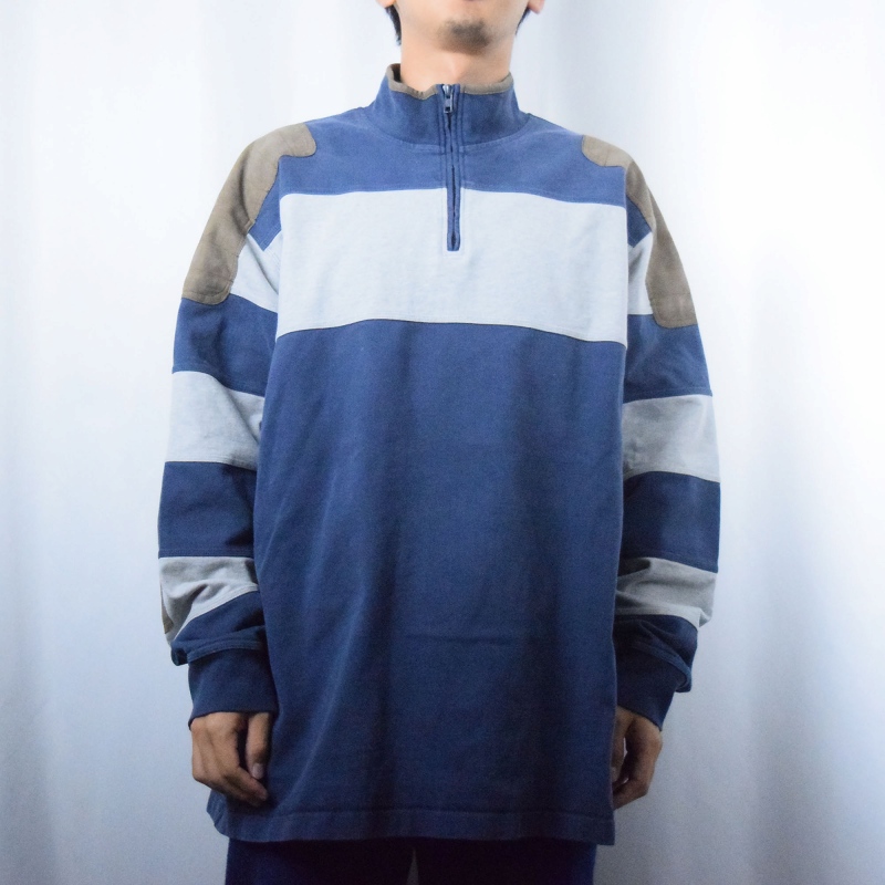 90〜2000's ORVIS パッチ付き ハーフジップスウェット XL