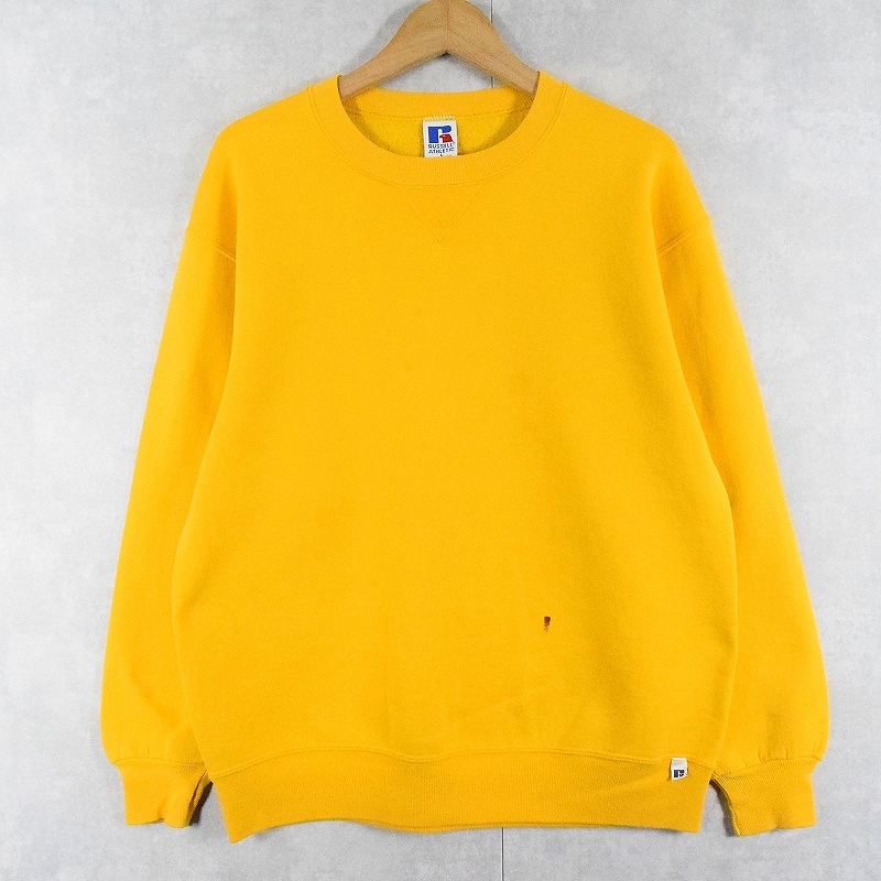 90's RUSSELL ATHLETIC USA製 前V 無地スウェット L