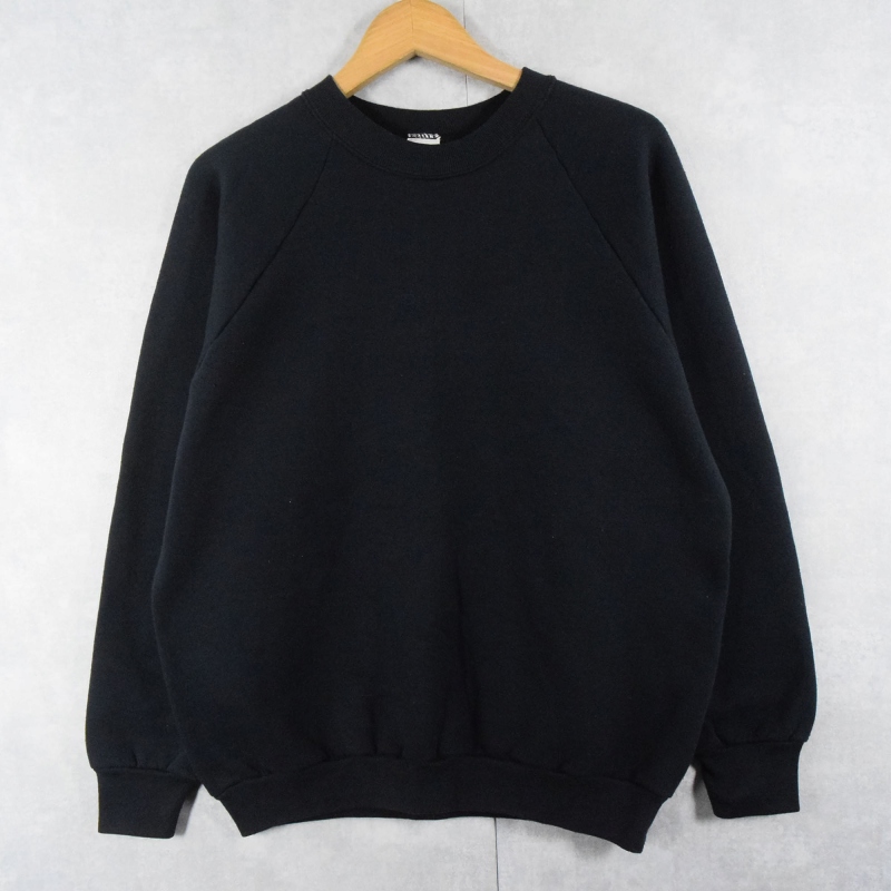 半額 福袋の通販 90's FRUIT OF THE LOOM USA製 無地ラグランスウェット BLACK L トップス
