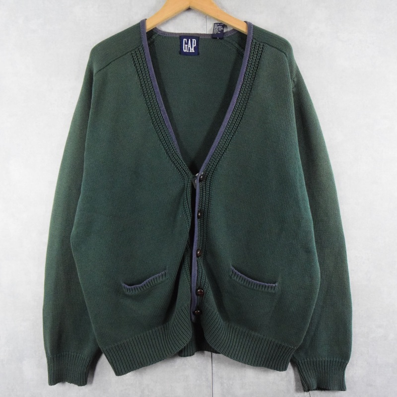 90's GAP コットンニットカーディガン XL