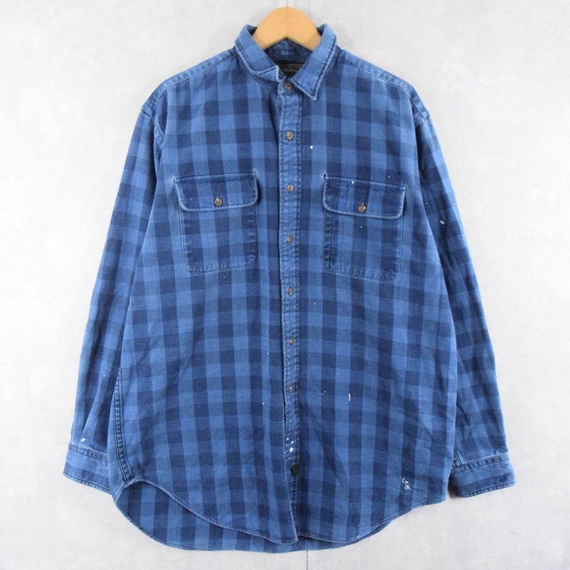 80〜90's POLO COUNTRY Ralph Lauren ブロックチェック柄 コットンシャツ L