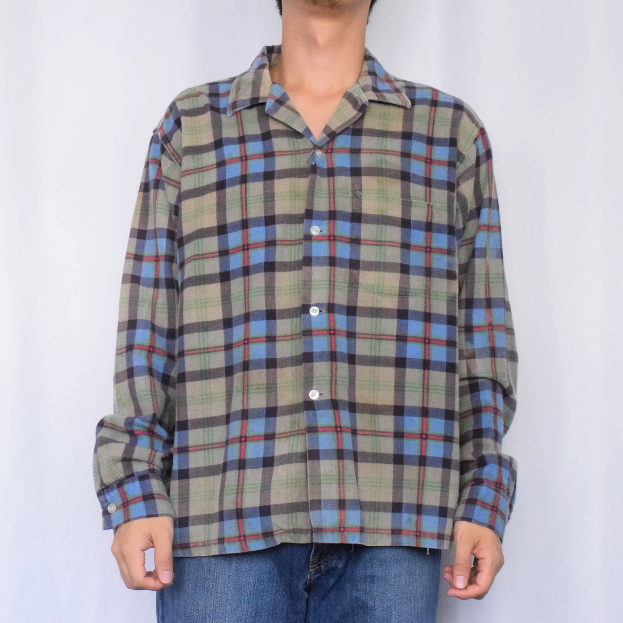 VINTAGE - USA古着vintage ペイズリー柄シャツ メンズL長袖総柄