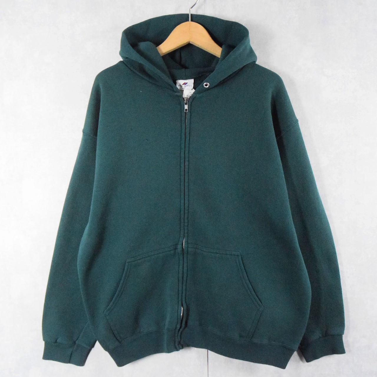90's PRO SPIRIT 無地スウェットジップパーカー L