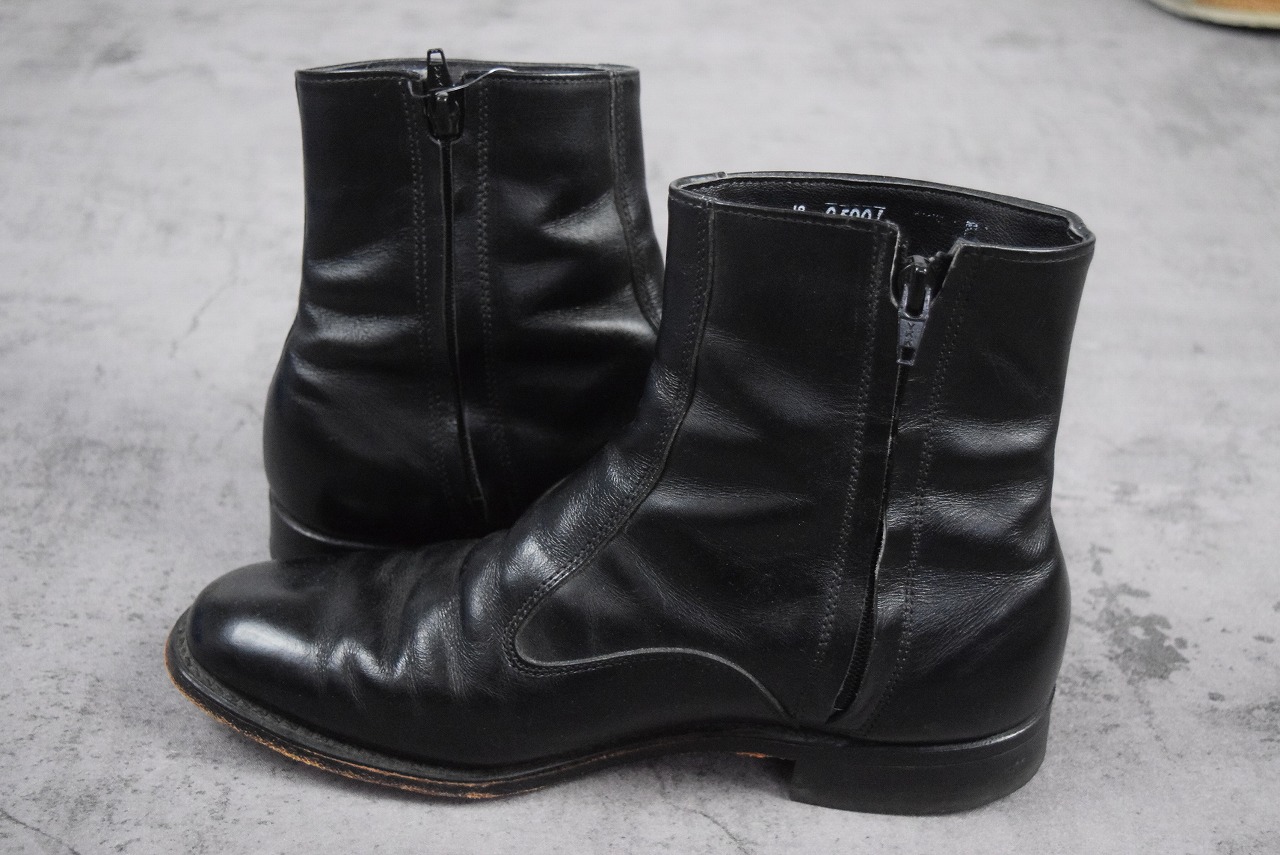 サイドジップ レザーブーツ BLACK 27cm
