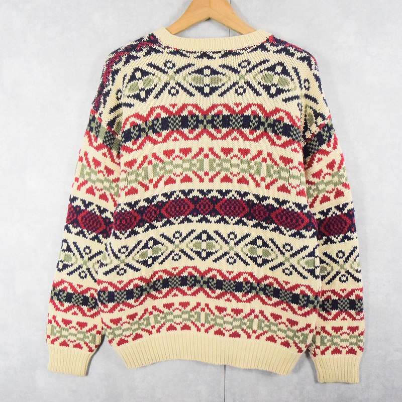 90's GAP ノルディック柄 コットンニットセーター M