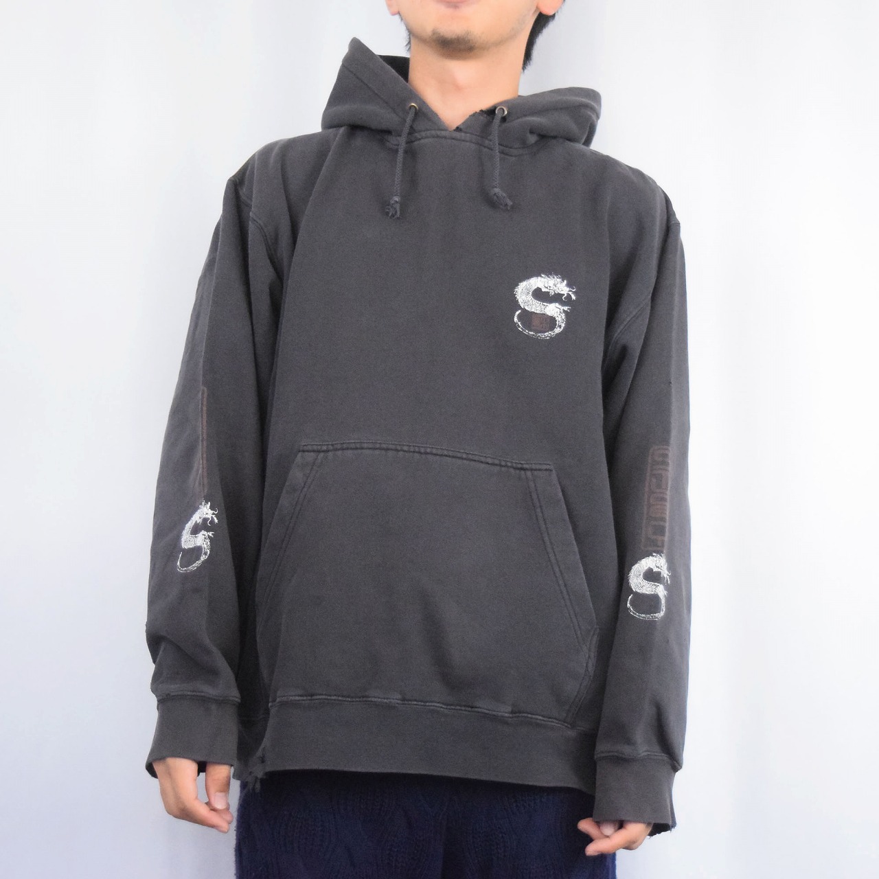 Stussy グレー フーディ Lサイズ - メルカリ