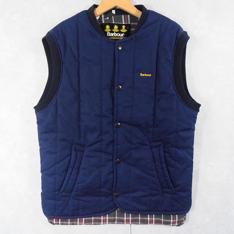 90's Barbour ENGLAND製 中綿ベスト 3ワラント NAVY