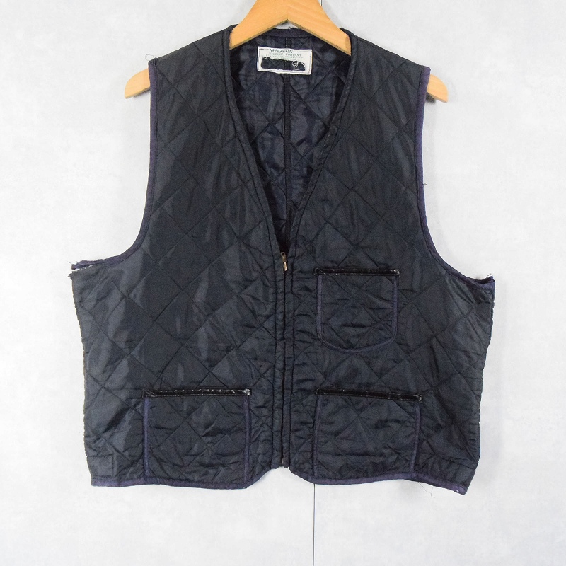 60's MAGSON UNIFORM COMPANY 中綿入り キルティングベスト BLACK