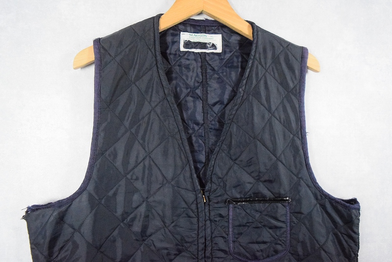 60's MAGSON UNIFORM COMPANY 中綿入り キルティングベスト BLACK