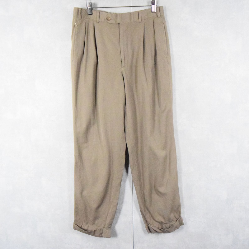 80s90s ヴィンテージ 1タック ワイド ウール スラックス w76 - メルカリ