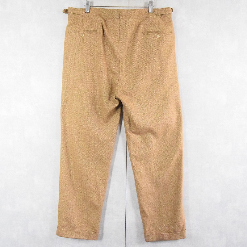 POLO Ralph Lauren ヘリンボーン織り 1タック ウール×ポリエステルスラックス W29-36
