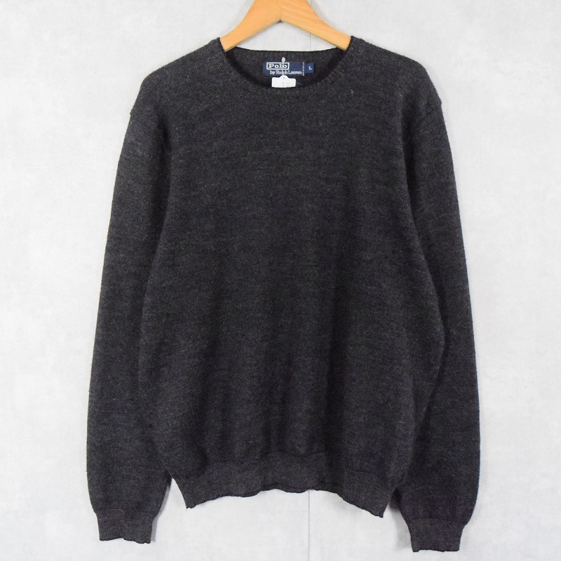 POLO Ralph Lauren アルパカ×ウール ニットセーター GRAY×NAVY L