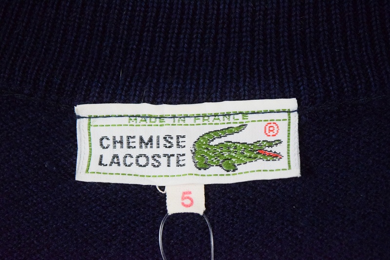 【あすつく】 ラコステ 80年代 70年代 80s 70s フランス製 紺 ロゴ刺繍 トップス
