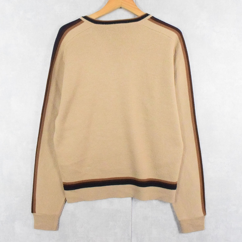 70's LORD JEFF USA製 Vネック アクリルニットセーター M