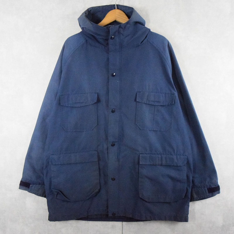 70's L.L.Beaan 筆記体タグ コットン×ナイロンマウンテンパーカー NAVY L