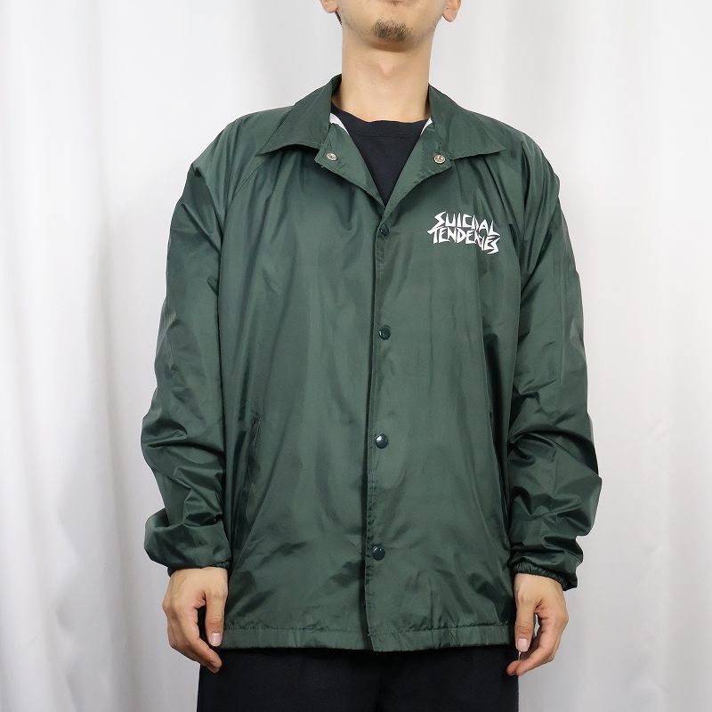SUICIDAL TENDENCIES ハードコアバンド ナイロンコーチジャケット GREEN XL