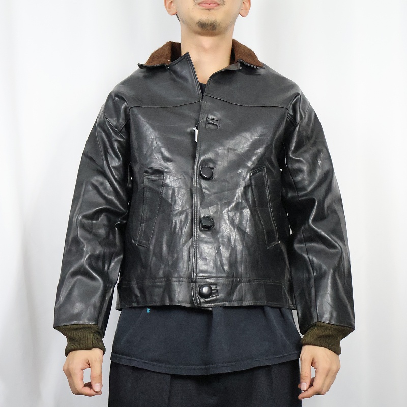 〜80's Confezion Aviazion レザージャケット BLACK