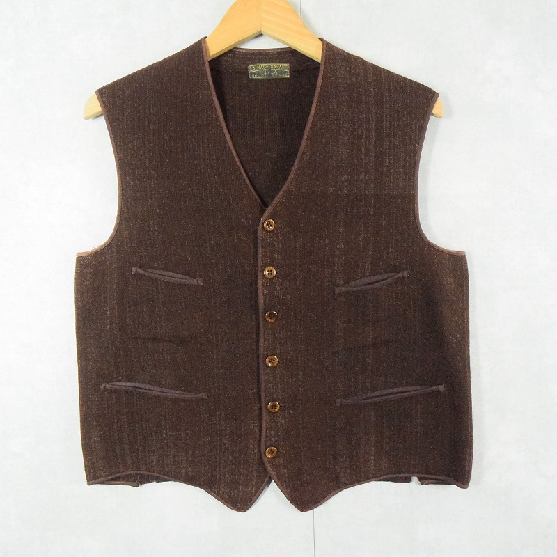 人気 ブランド チェック 30~40's LAINAGE SARANTI ウールニットベスト トップス