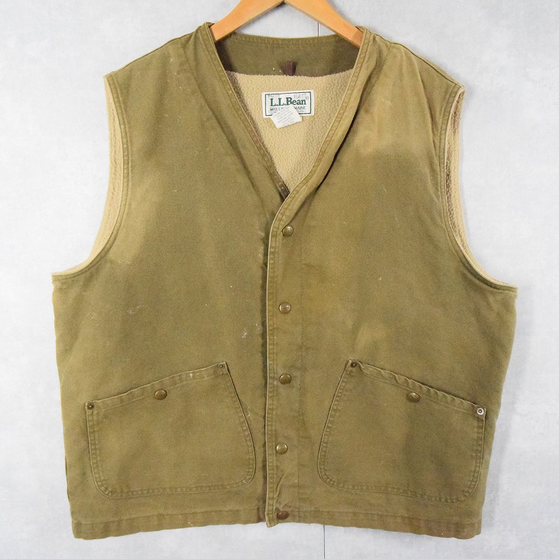 80's L.L.Bean USA製 裏ボア ダックベスト L