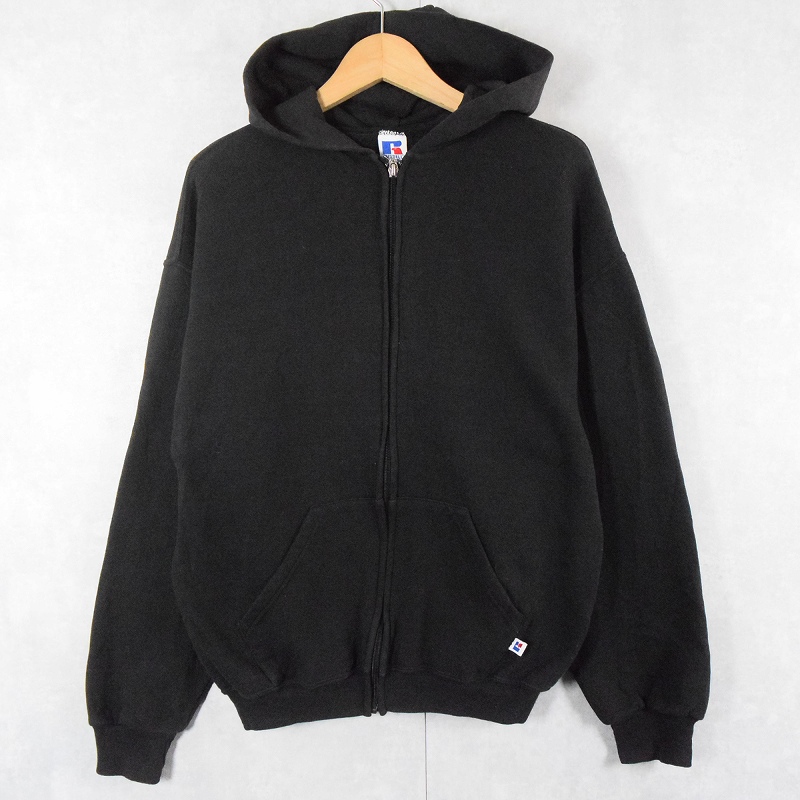 90's〜 RUSSELL ATHLETIC USA製 スウェットジップパーカー BLACK L