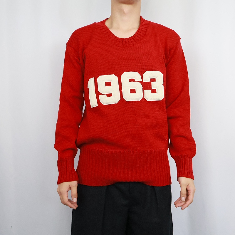 60s 60年代 レタードニット アワード ウールニット デッド