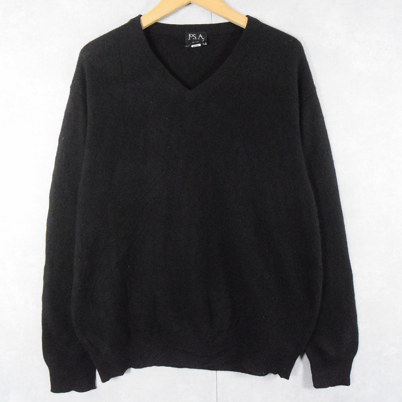 JOS.A.BANK Vネック カシミアニットセーター BLACK L